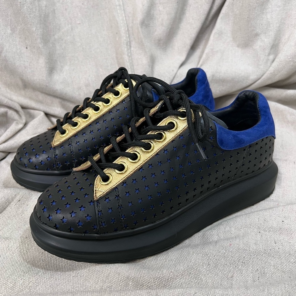 New Hollie Watman Star Gazing Black/Navy/ Gold Fashion Sneakers Size 8.5 M